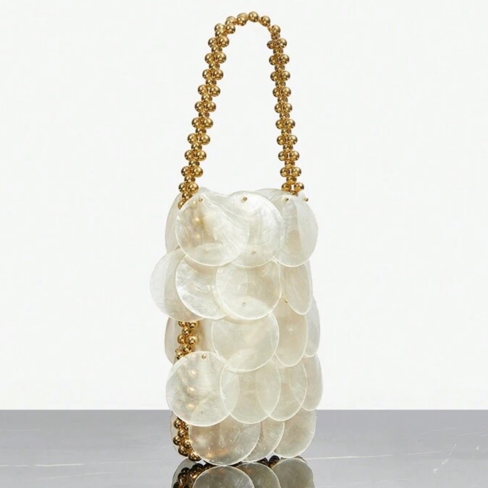 Luxurious quality Embellished shell mother of pearl sequin summer handbag purse - Picture 3 of 7
